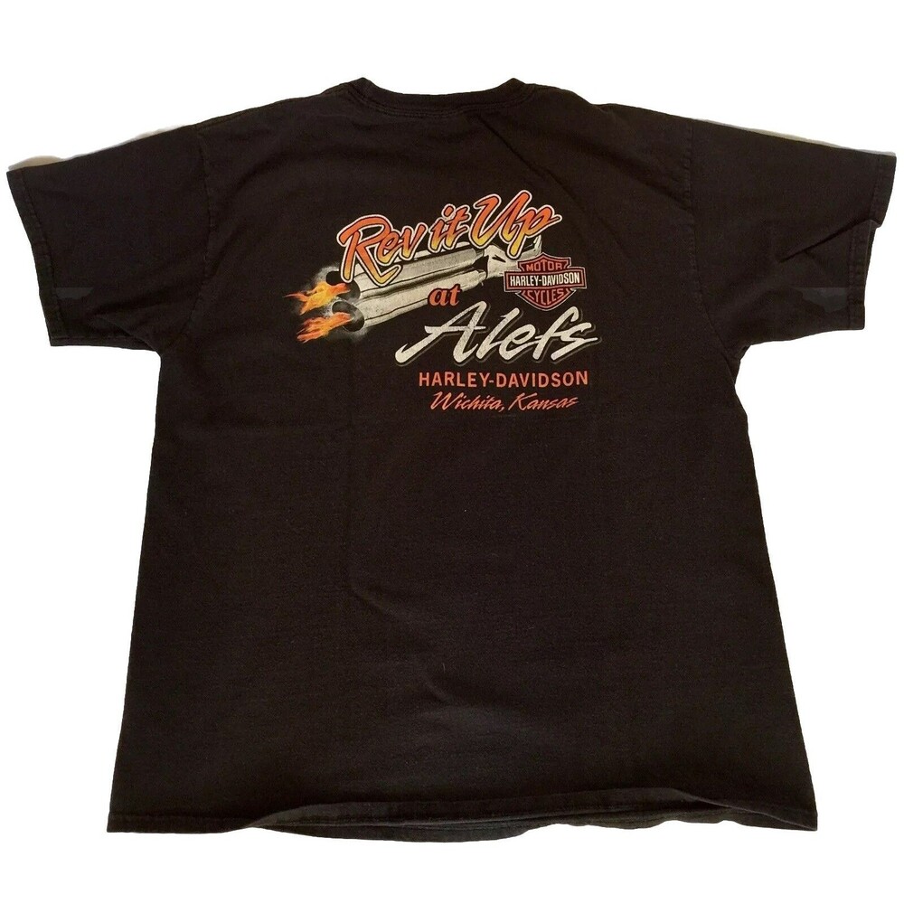 Harley Davidson Motorcycles Rev It Up Graphic T-Shirt Men’s XL Heavy Cotton